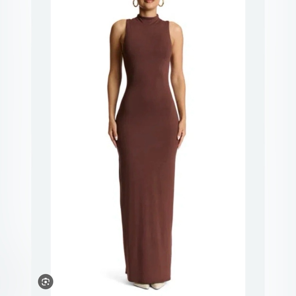 Naked Wardrobe Chocolate Sleeveless Maxi Dress